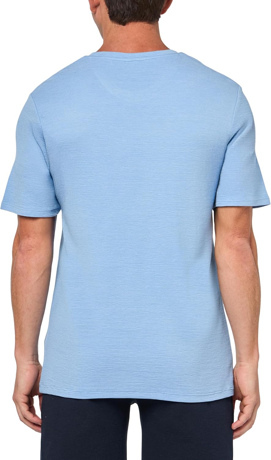 Мужская мягкая ребристая футболка BOSS с коротким рукавом, Chambray — фото 2