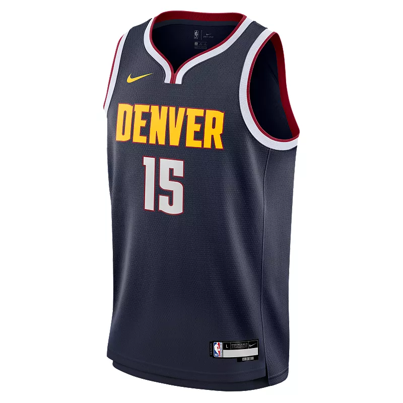 Nike Youth Denver Nuggets Никола Йокич № 15 Темно-синяя майка Swingman — фото 2