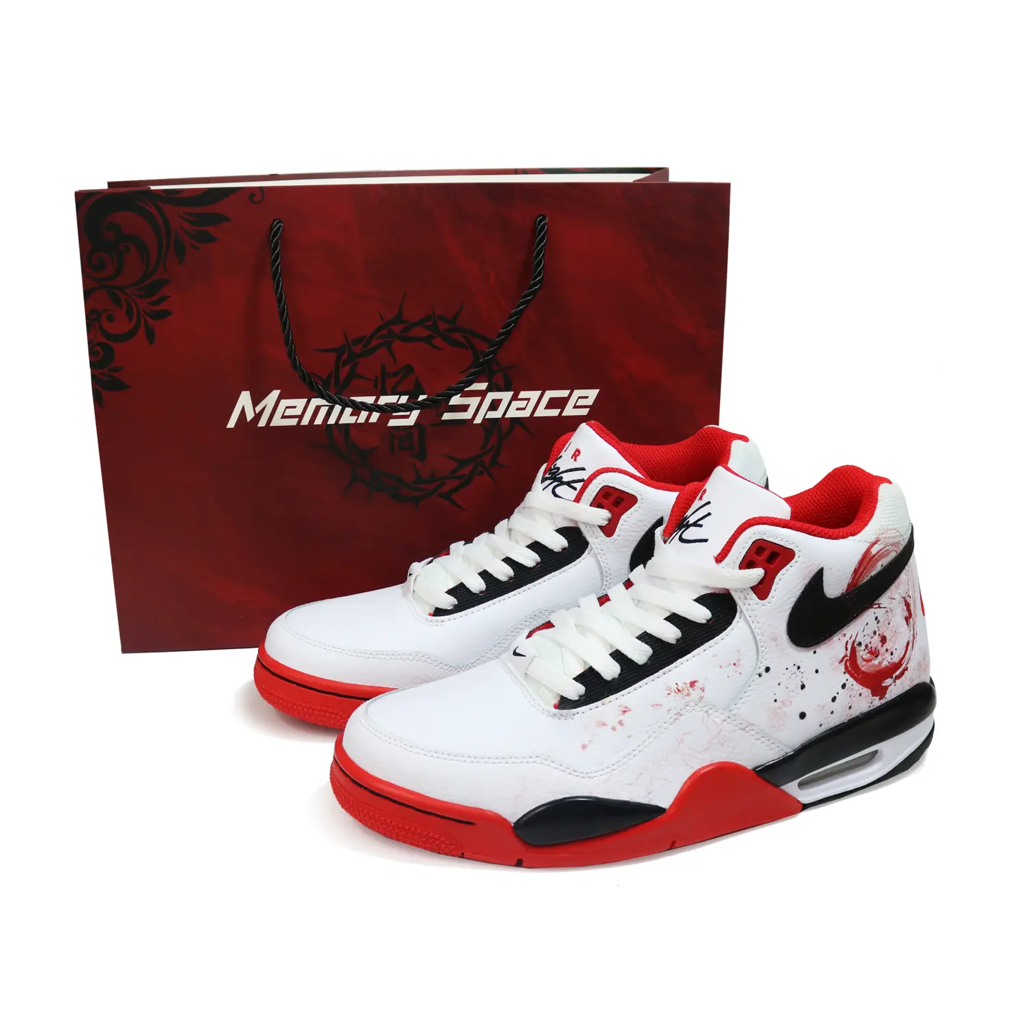 

Flight Legacy Yikongjian, Yinhuo, кроссовки Mid top с амортизацией, устойчивые к скольжению и износу Nike, белый красный