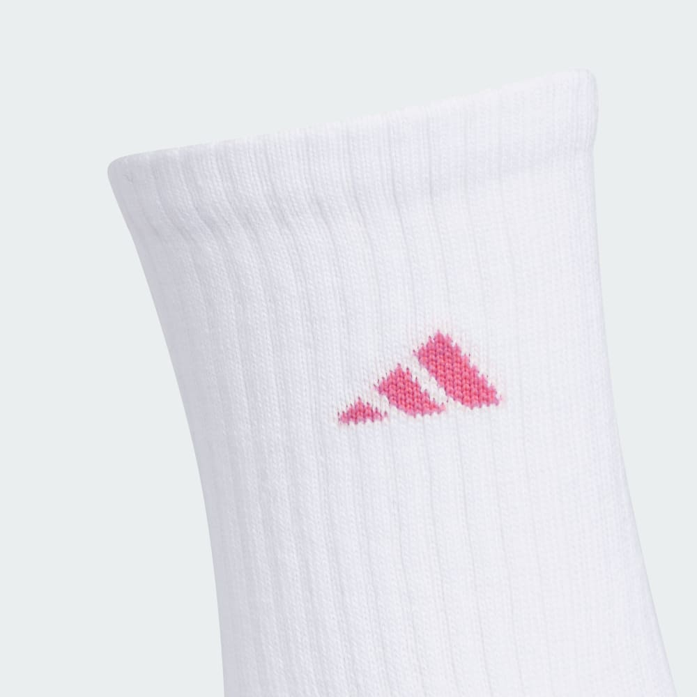 Носки Adidas Athletic Cushioned 6-Pack Crew Socks Kids, цвет White/Clear Onix Melange/Pulse Magenta — фото 2
