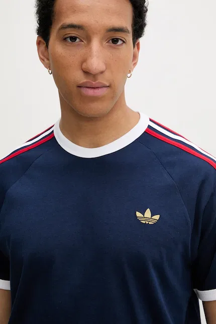 Футболка классическая модель T-shirt Adidas Originals, синий — фото 4