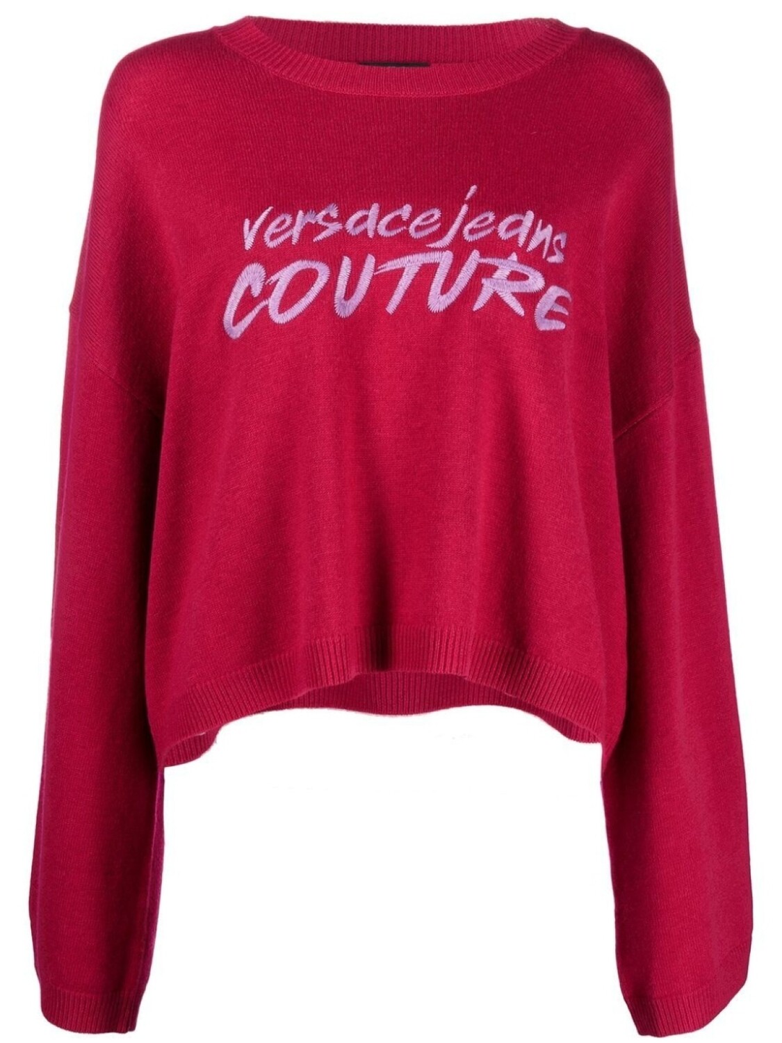 

Versace Jeans Couture джемпер с широкими рукавами и вышитым логотипом, розовый