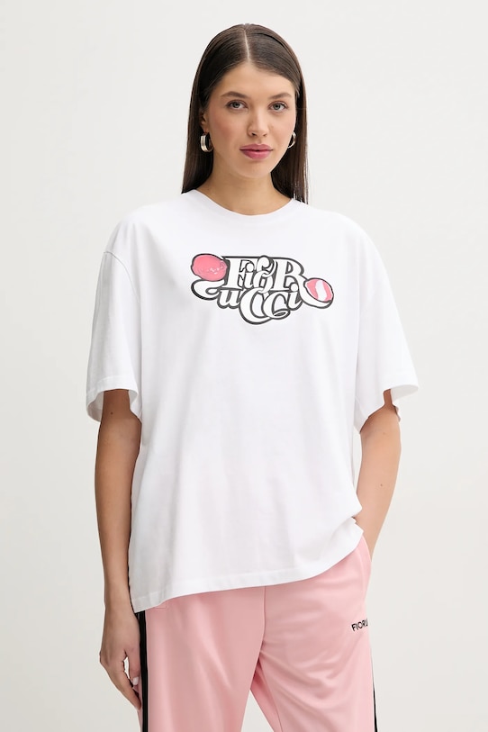 

Футболка хлопковая Curly Lollipop Logo Boxy Fit Fiorucci, белый