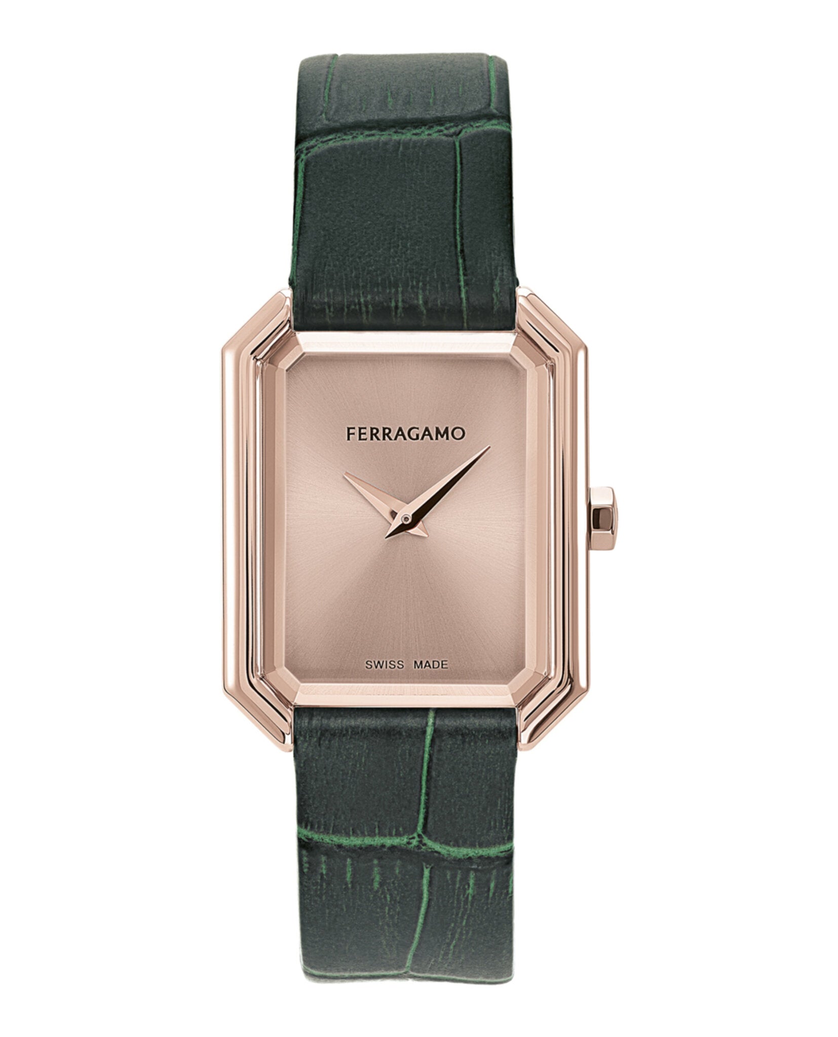 

Часы Ferragamo Crystal Leather Salvatore Ferragamo, Green/Ip Rose Gold/Rosegold
