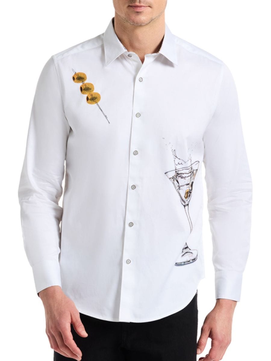

Хлопковая рубашка с рисунком Dean Martini Robert Graham, белый