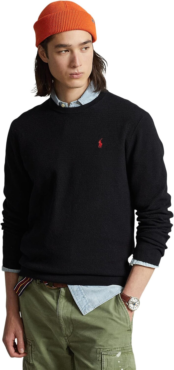 

Свитер Polo Ralph Lauren Textured-Knit Cotton Sweater, цвет Polo Black