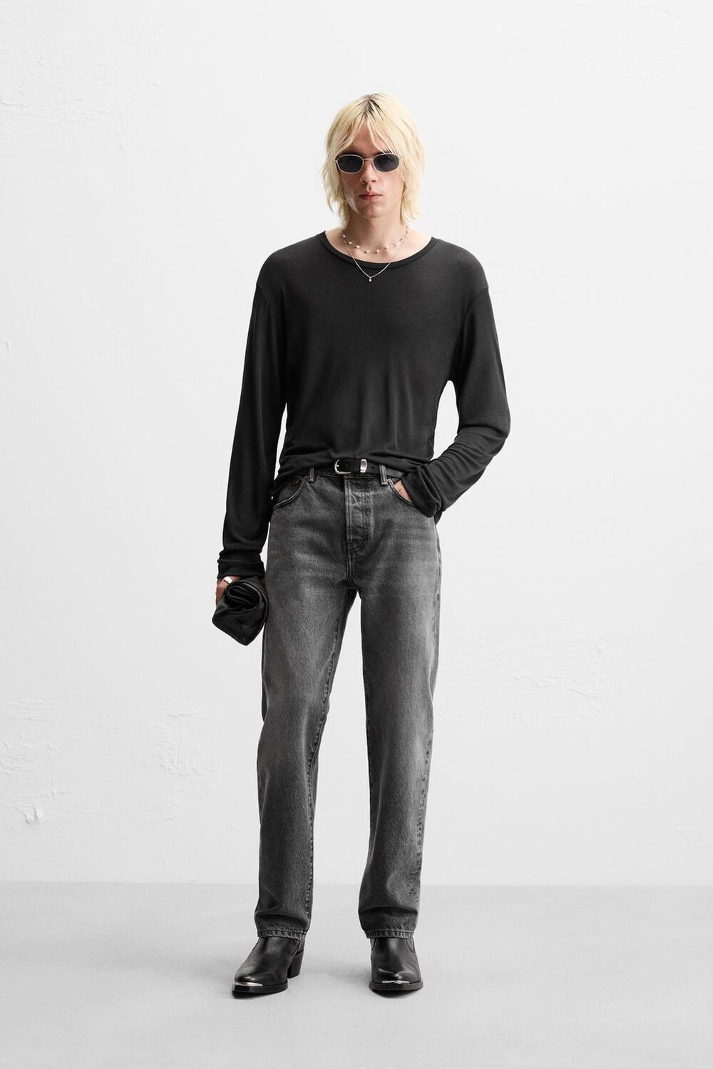 

Полупрозрачная футболка ZARA, черный
