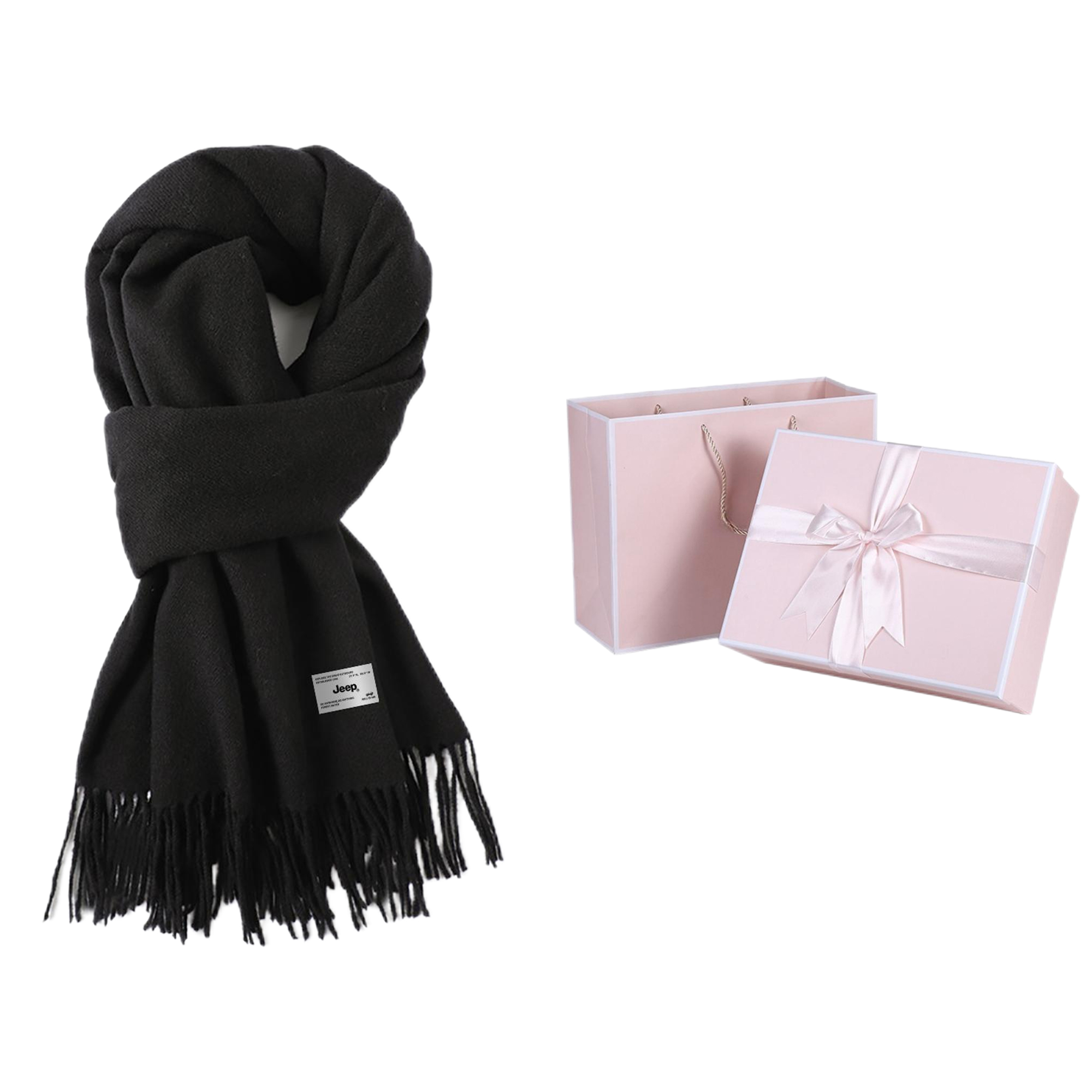 

Jeep Акриловый вязаный шарф унисекс, Black Pink Gift Box Set