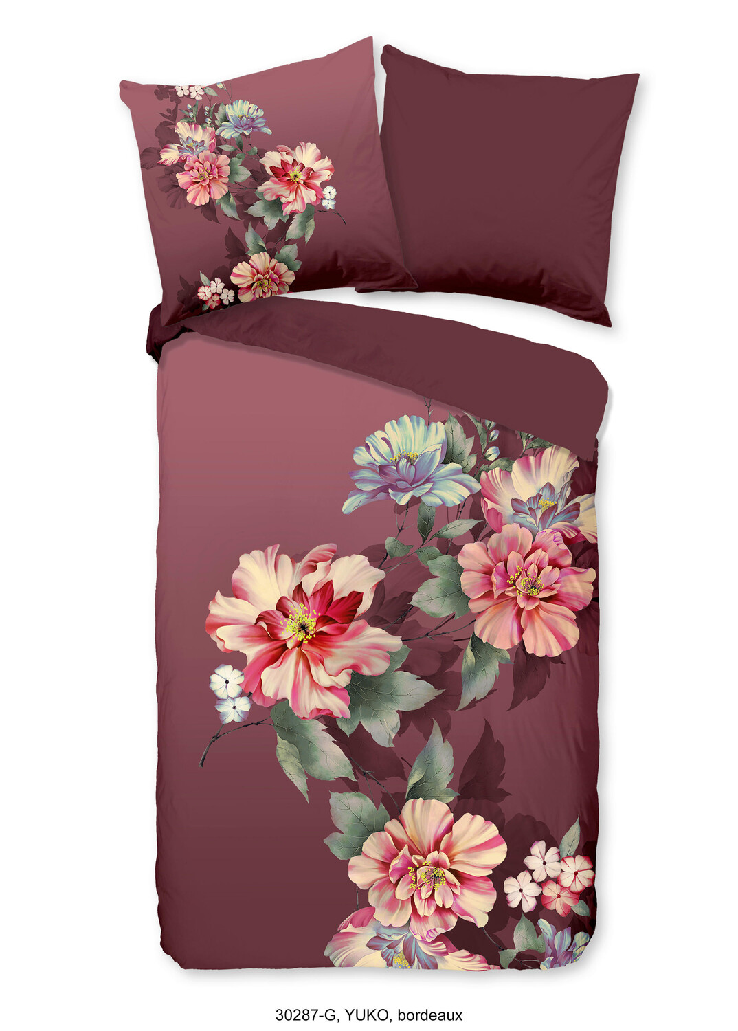 

Двустороннее постельное белье 135x200 см, красный/бордо