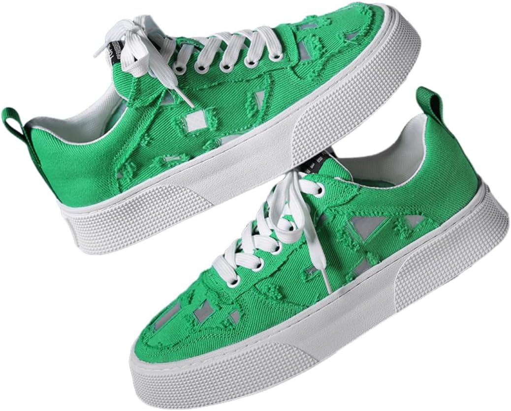 

Удобные легкие кроссовки унисекс, низкие, с шнуровкой, повседневные, стильные, однотонные, из канвы, для женщин и мужчин Lexamen, зеленый