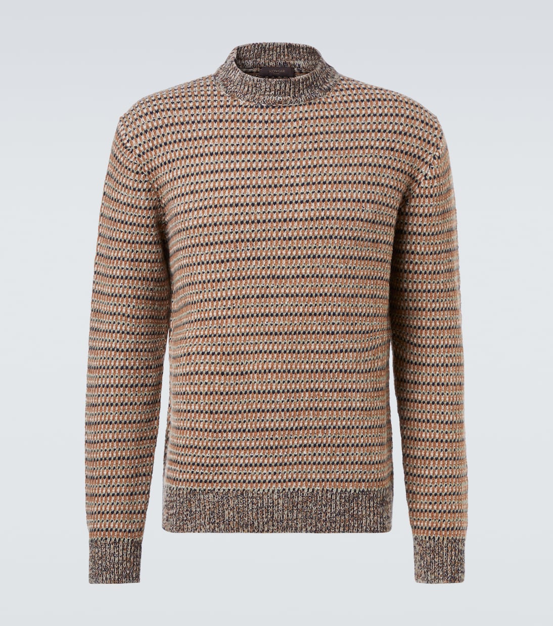 

Свитер из чистой шерсти в полоску Slowear, Beige Salvia Camel