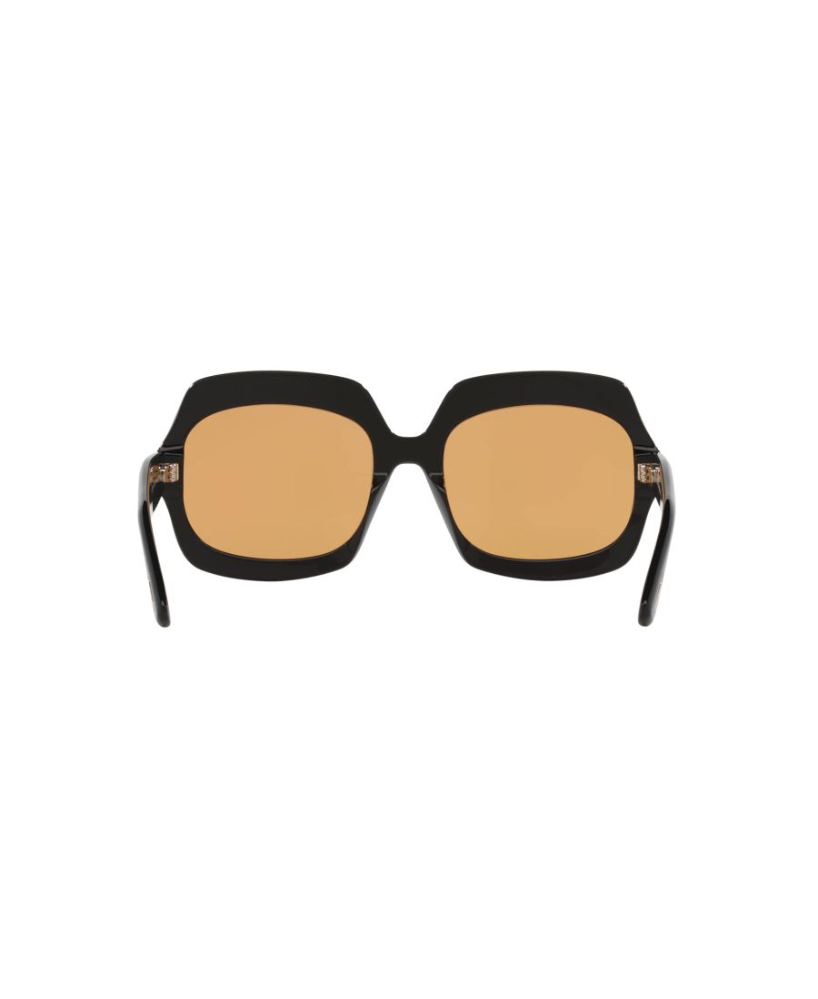 Женские солнцезащитные очки с геометрическим рисунком, Ren TR001878 Tom Ford, Black Shiny, Brown — фото 2