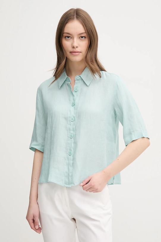 

Льняная рубашка United Colors Of Benetton, бирюзовый
