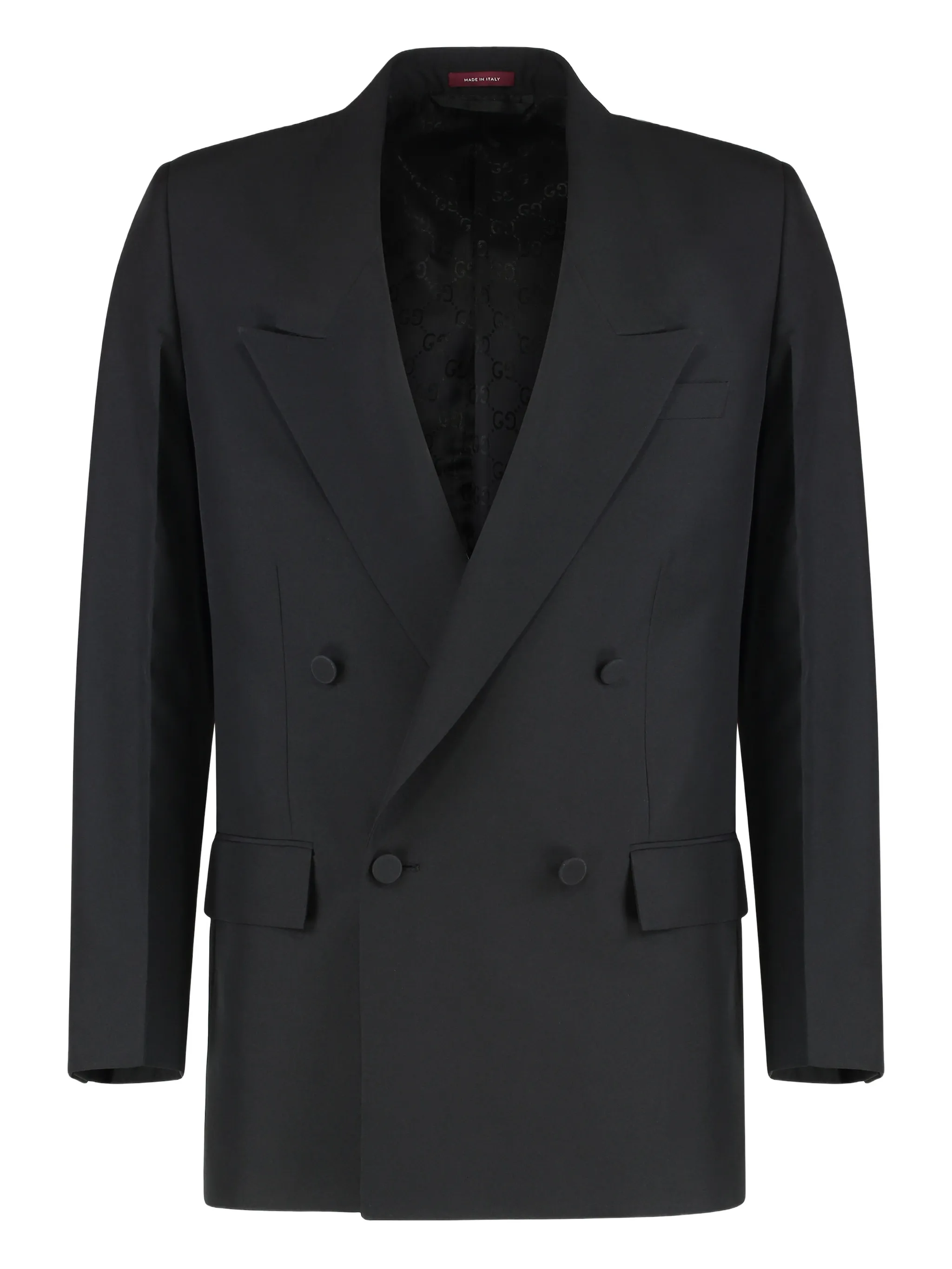 

Двубортный блейзер Gucci, черный