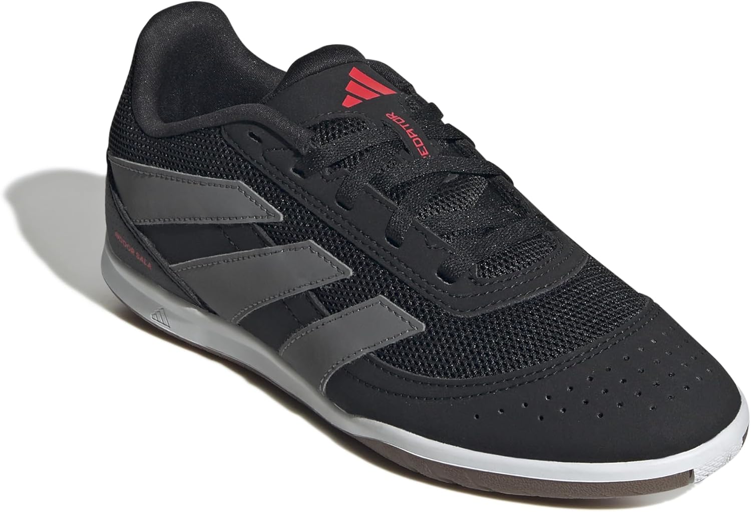 Детские кроссовки Adidas Club Predator Indoor (унисекс), черный/красный/серый/ярко-красный — фото 4