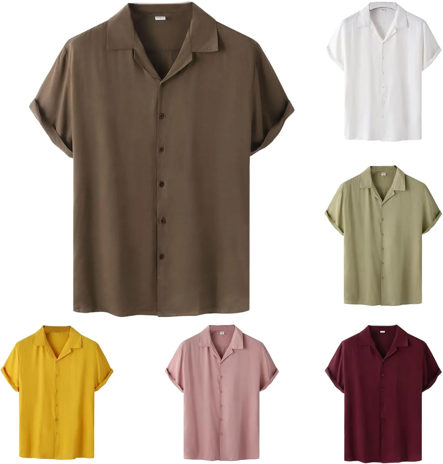 

Мужская рубашка с коротким рукавом Casual Button Down Lightweight Vintage Thatrich