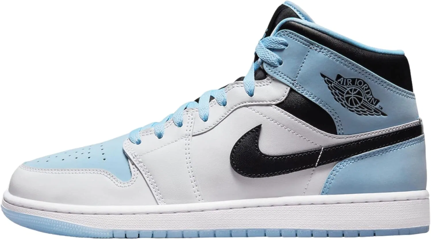 Кроссовки Air Jordan 1 Mid, Nike, White/Ice Blue/Black