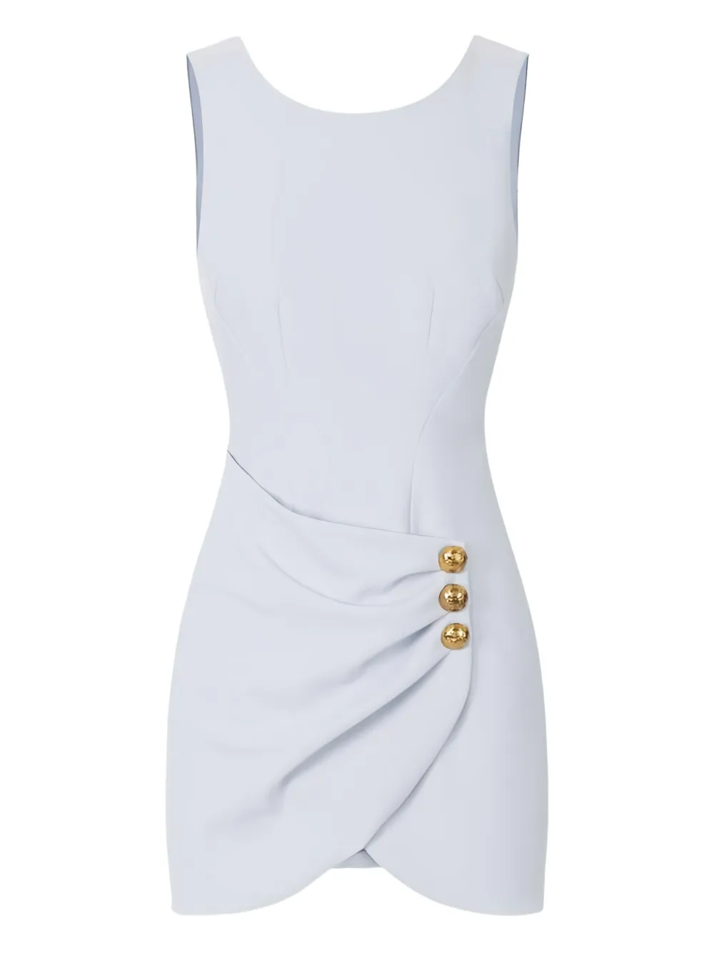 

Драпированное мини-платье с украшенными пуговицами Elisabetta Franchi, синий