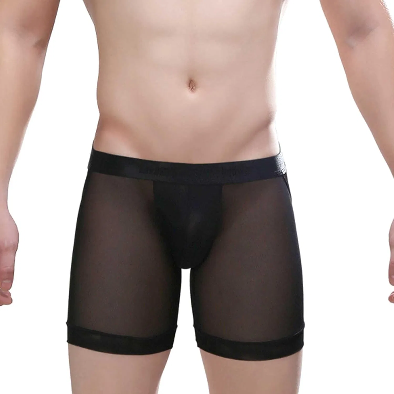 Трусы боксеры, сетка, Black