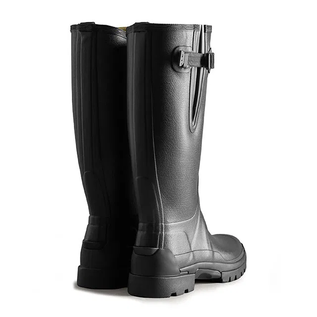 Мужские высокие резиновые сапоги Original Balmoral Side Adjustable Tall чёрные от Hunter — фото 3