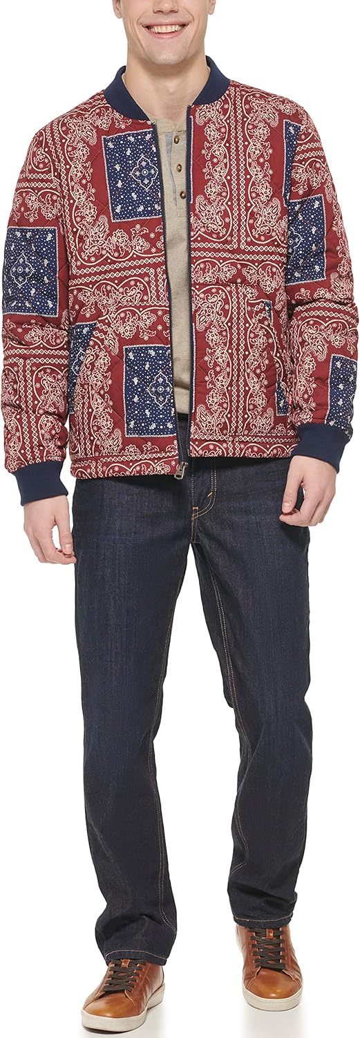 Мужская стеганая куртка-бомбер Levi's с открытым низом, Venetian Print — фото 3
