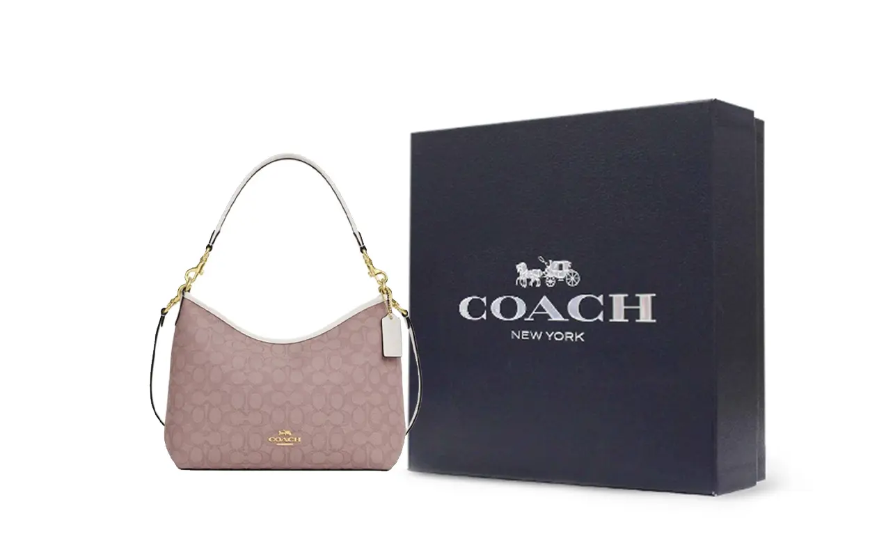 

COACH Лаурэл Тканевая большая женская сумка через плечо розовая