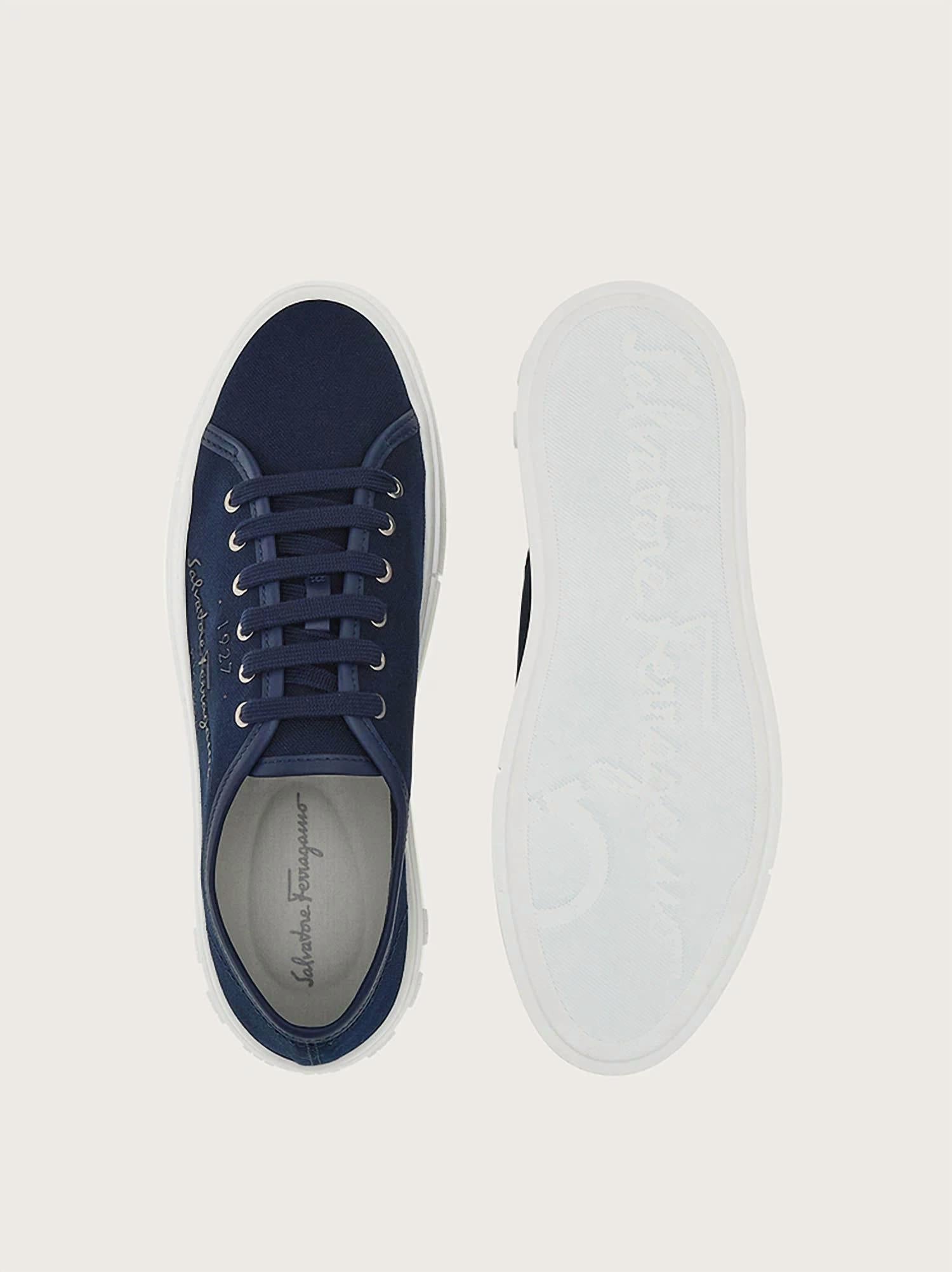 Мужские низкие кроссовки цвета морской волны Salvatore Ferragamo, Blue Marine — фото 4
