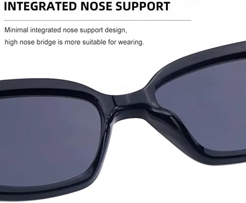 

Винтажные солнцезащитные очки для женщин, прямоугольные солнцезащитные очки для мужчин, ретро прямоугольные солнцезащитные очки MTZJH, C5 Black Transparent