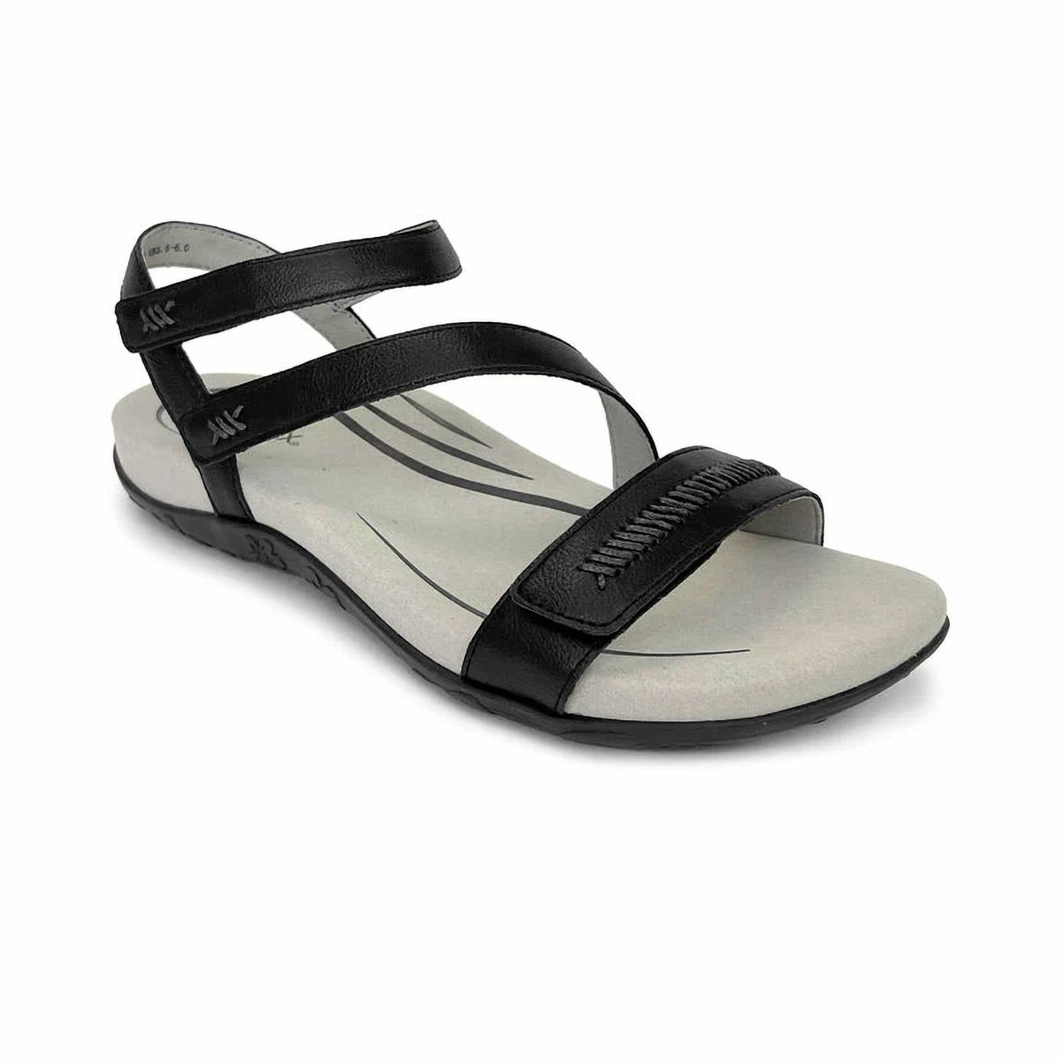 Women's Gabby Sandal In Solid Black Aetrex