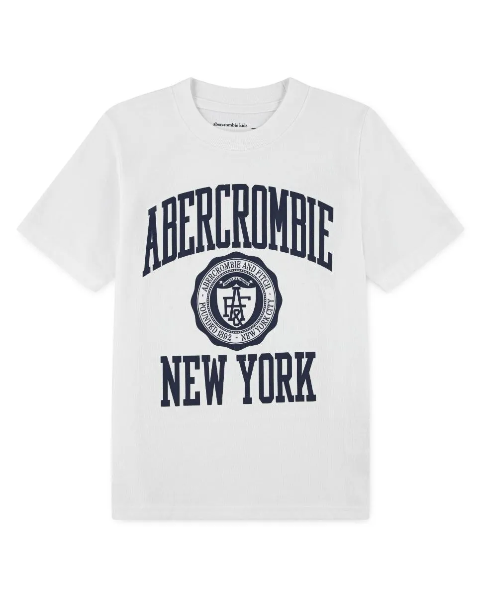 

Футболка Ivy League Core для мальчика Abercrombie, белый