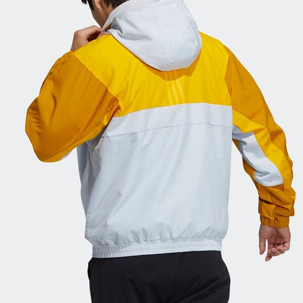 Куртка adidas Training Series Zipper Stand Collar Hooded Long Sleeves Logo Jacket Yellow, желтый — фото 4