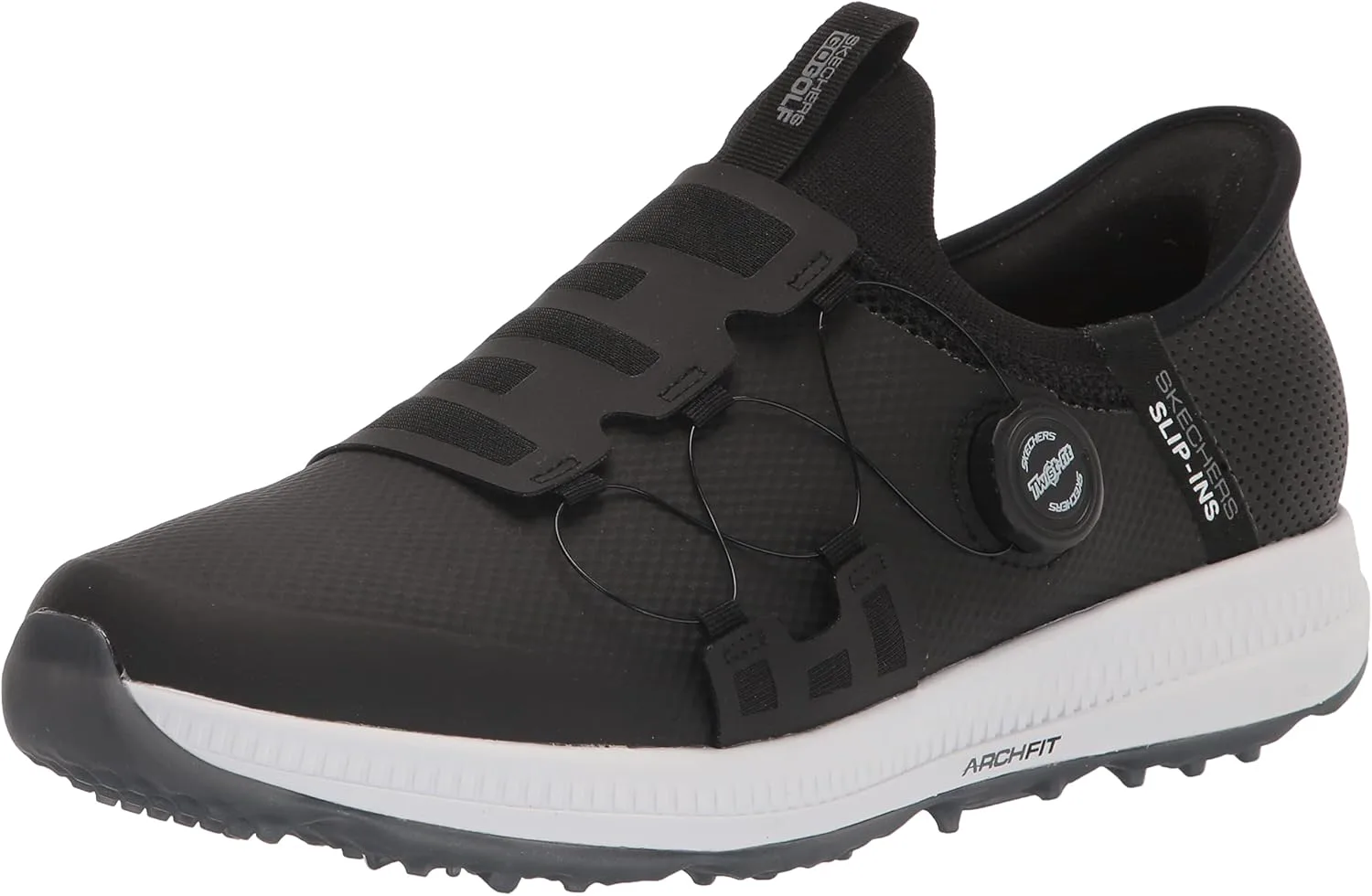 Мужские гольф-туфли Skechers Go Golf Elite 5 Arch Fit водонепроницаемые с удобной посадкой, черно-белый — фото 3