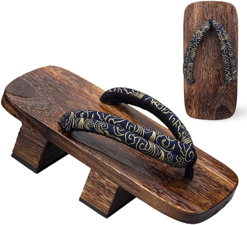 

Мужские японские деревянные сандалии GHYUB, пляжные шлепанцы для мужчин, классические модные мужские косплей-сандалии-гета, сандалии-гета с подошвой против скольжения, золотой