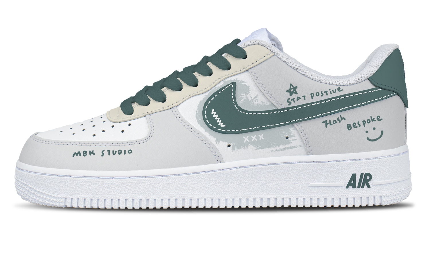 

Кроссовки для скейтбординга Air Force 1 Cute Puppy Abrasion Resistant низкие мужские Asphalt Gray Nike, серый