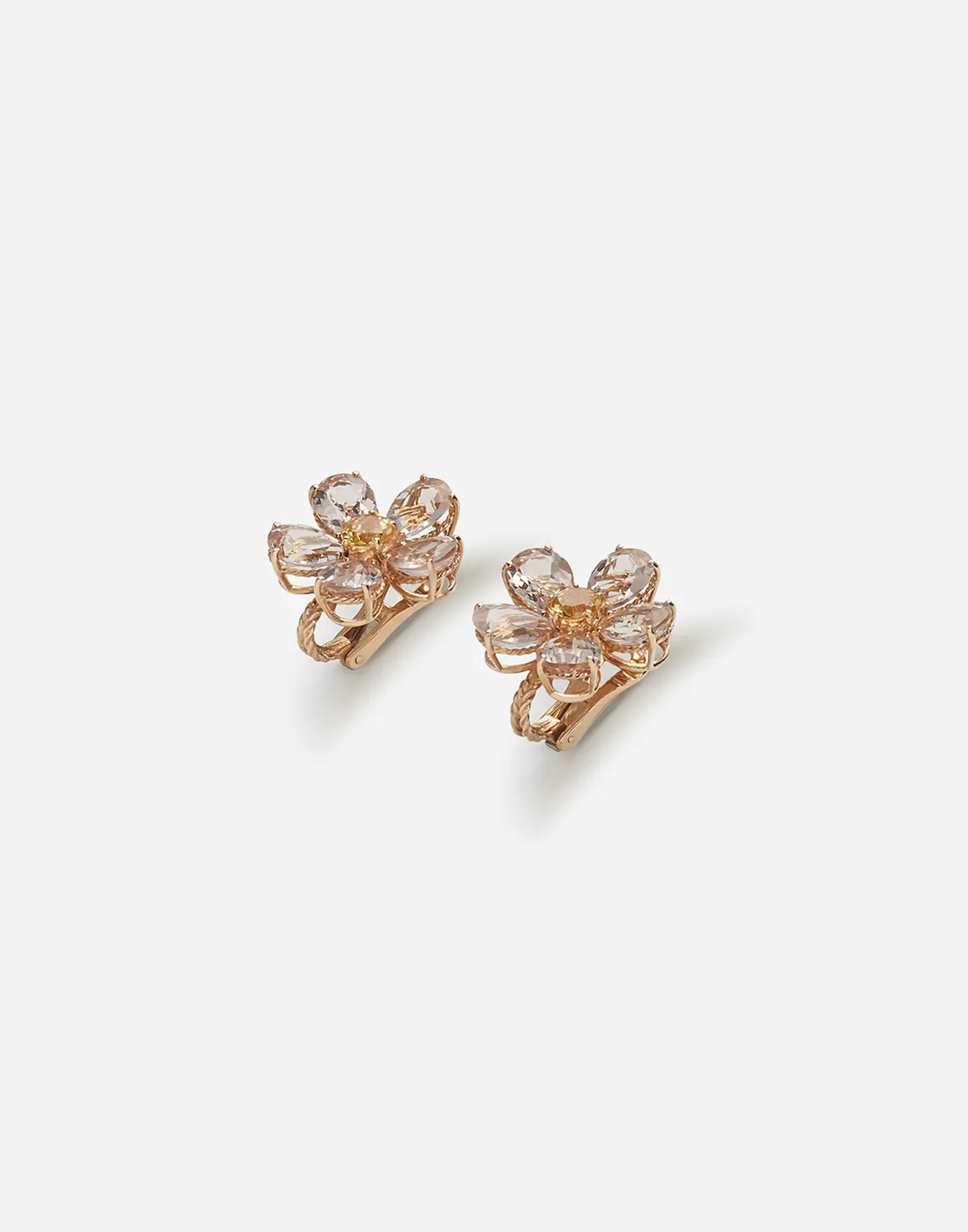 Весенние серьги из красного золота 18 карат с морганитами и цитринами Dolce & Gabbana, золото — фото 2
