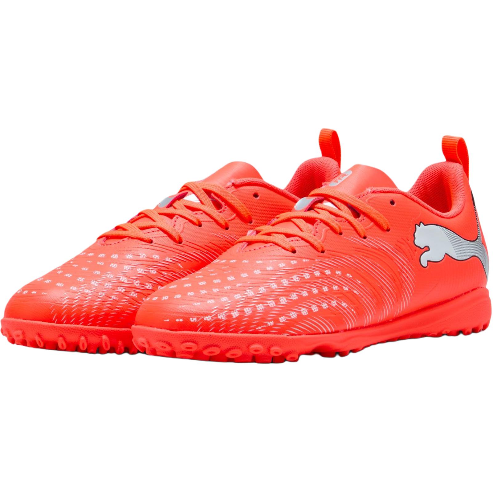 Puma Детские футбольные бутсы Future 9 Support Low top, красные с серебристым верхом — фото 4