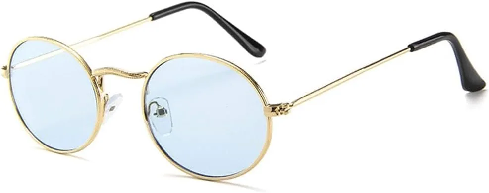 

Маленькие женские солнцезащитные очки в овальной оправе желтого цвета в стиле 90-х, модный тренд 2025 года, женские солнцезащитные очки KTUCN, 9 Gold Blue