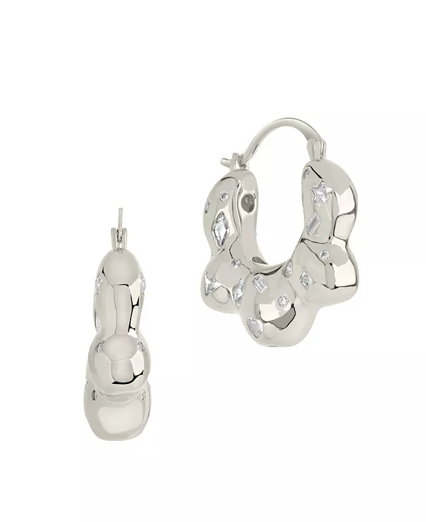 

Серьги-Кольца с кубическим цирконием Sterling Forever, silver-tone