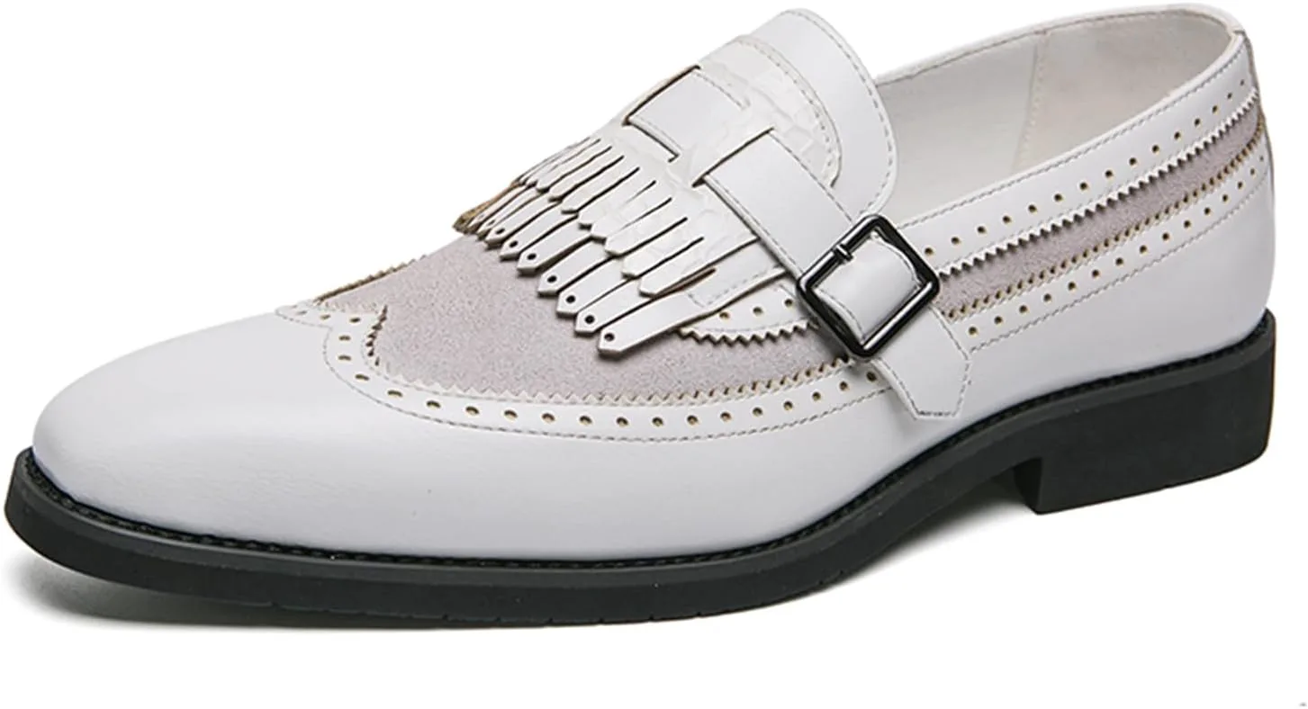 

Мужские лоферы с кисточками, повседневные туфли без шнурков, формальные оксфорды на низком каблуке Abborora, белый
