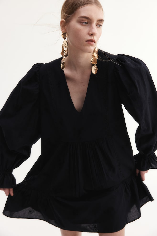 

Хлопковое платье-туника H&M, черный