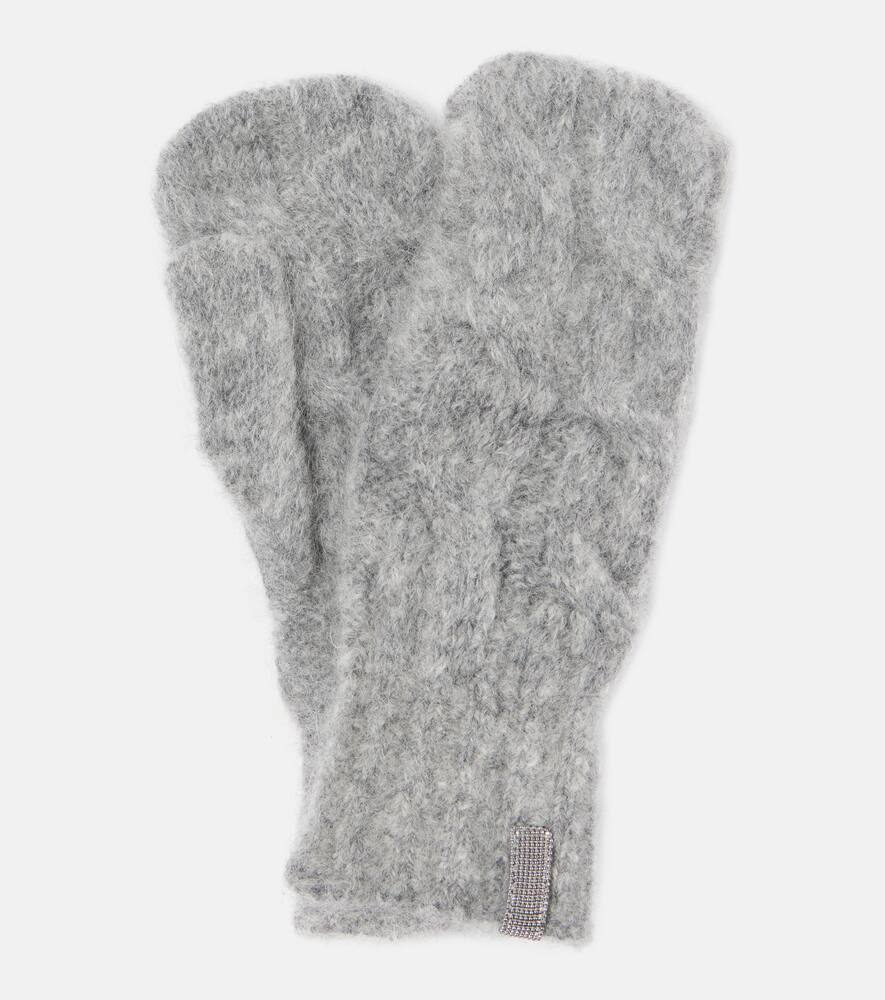 

Перчатки из мохера и шерсти Brunello Cucinelli, Grigio Medio