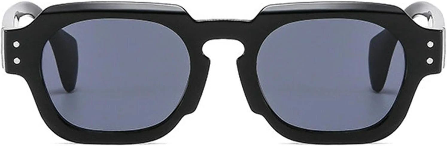 

Винтажные квадратные мужские солнцезащитные очки, модные, маленькая оправа, желто-синие, UV400, женские, трендовые, с заклепками, в стиле панк helena, C1