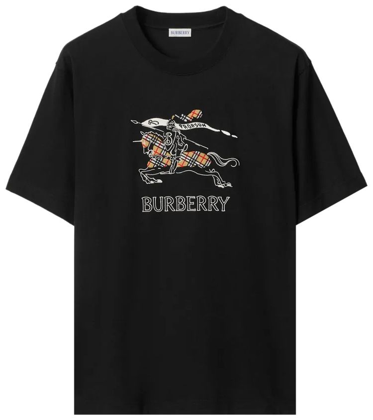 

Футболка Burberry Ryan Ekd в клетку, черная