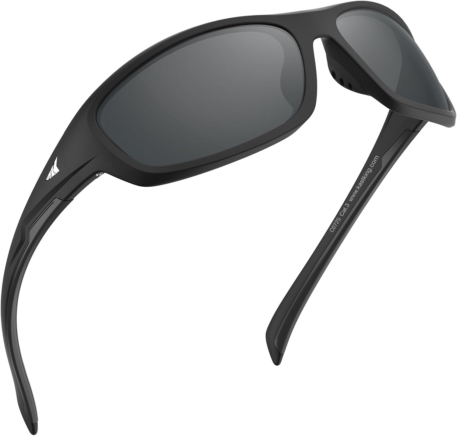 

Поляризованные спортивные солнцезащитные очки KastKing Hiwassee для мужчин и женщин, солнцезащитные очки-обтекатели для рыбалки, велоспорта и бега, защита от УФ-излучения, Frame: Matte Black / Lens: Smoke Mirror