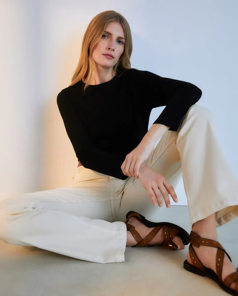 

Женская базовая футболка с длинными рукавами Woman El Corte Inglés, черный