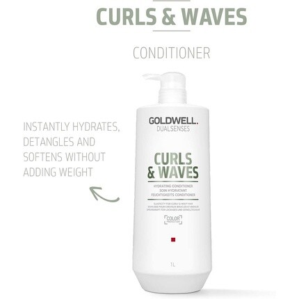 Унисекс Dual Senses Curls & Waves увлажняющий кондиционер 1л, Goldwell — фото 2
