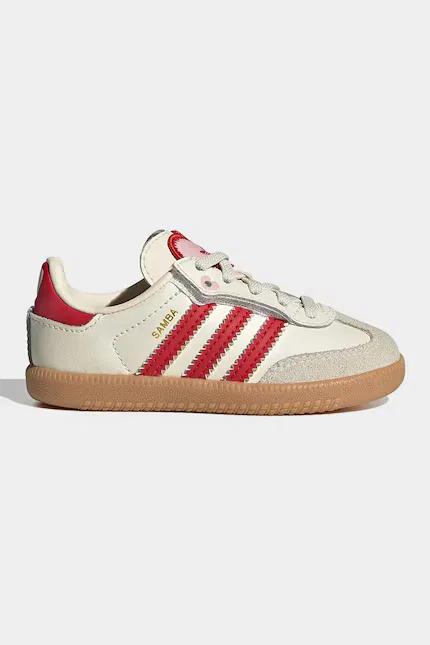 Кроссовки детские из замши и кожи Samba OG Adidas Originals, бежевый