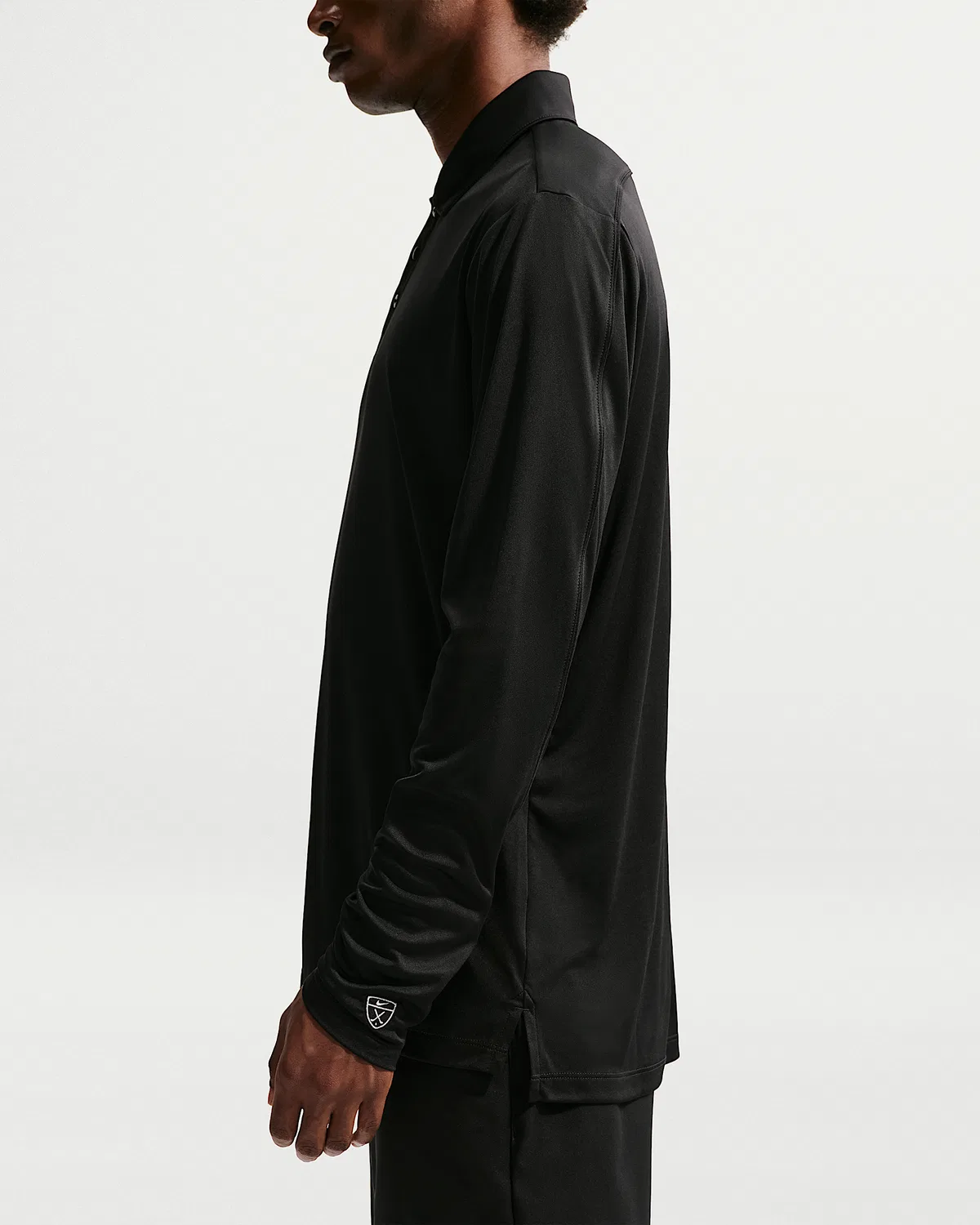 Мужское длинное поло Nike Par Dri-FIT с логотипом, Black/Black — фото 2