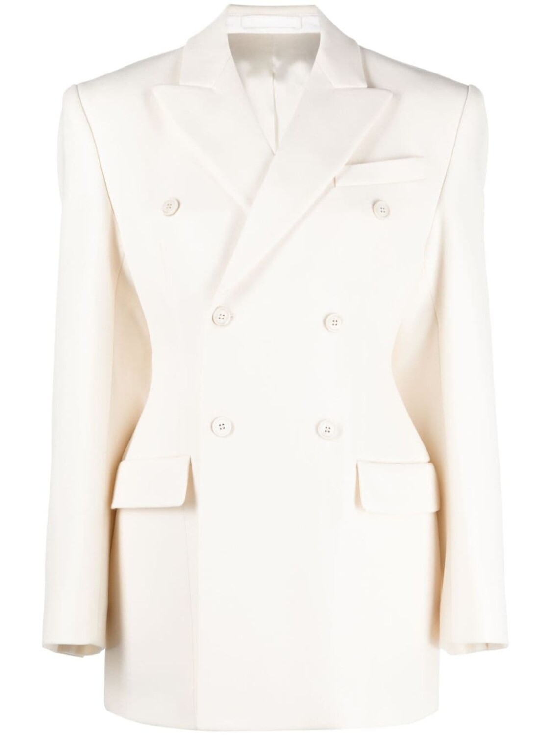 

WARDROBE.NYC двубортный блейзер Contour, нейтральный цвет