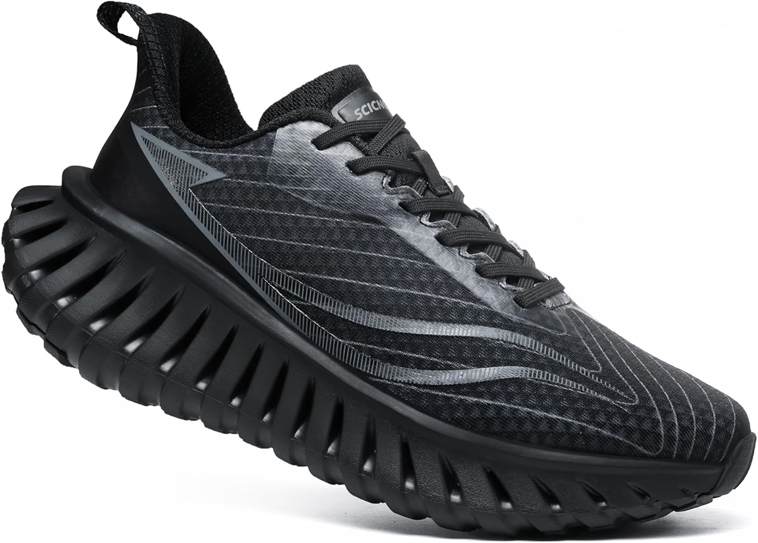 

Мужские кроссовки SCICNCN для ходьбы и бега, легкие, с отверстиями в подошве для амортизации, высокой упругости, мягкой стелькой, дышащим верхом из сетки, нескользящие, для пробежек, тренажерного зала и спортивных тренировок